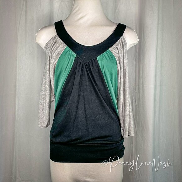 American Rag Cie Tops - American Rag Cold Shoulder Colorblock Top Blouse